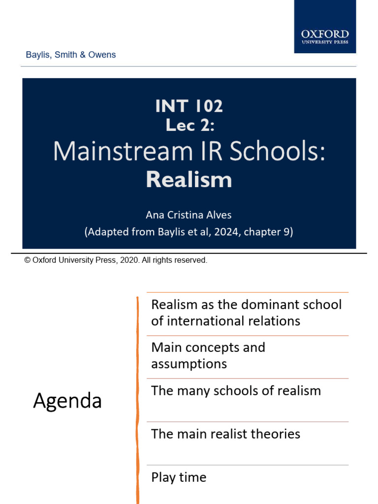 Lec 2 Realism in IR 2026 | PDF | International Relations | Global Politics