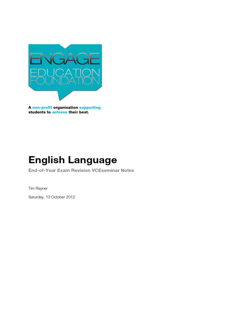 MR Rayner Student Notes 2012 | PDF | Word | English Language
