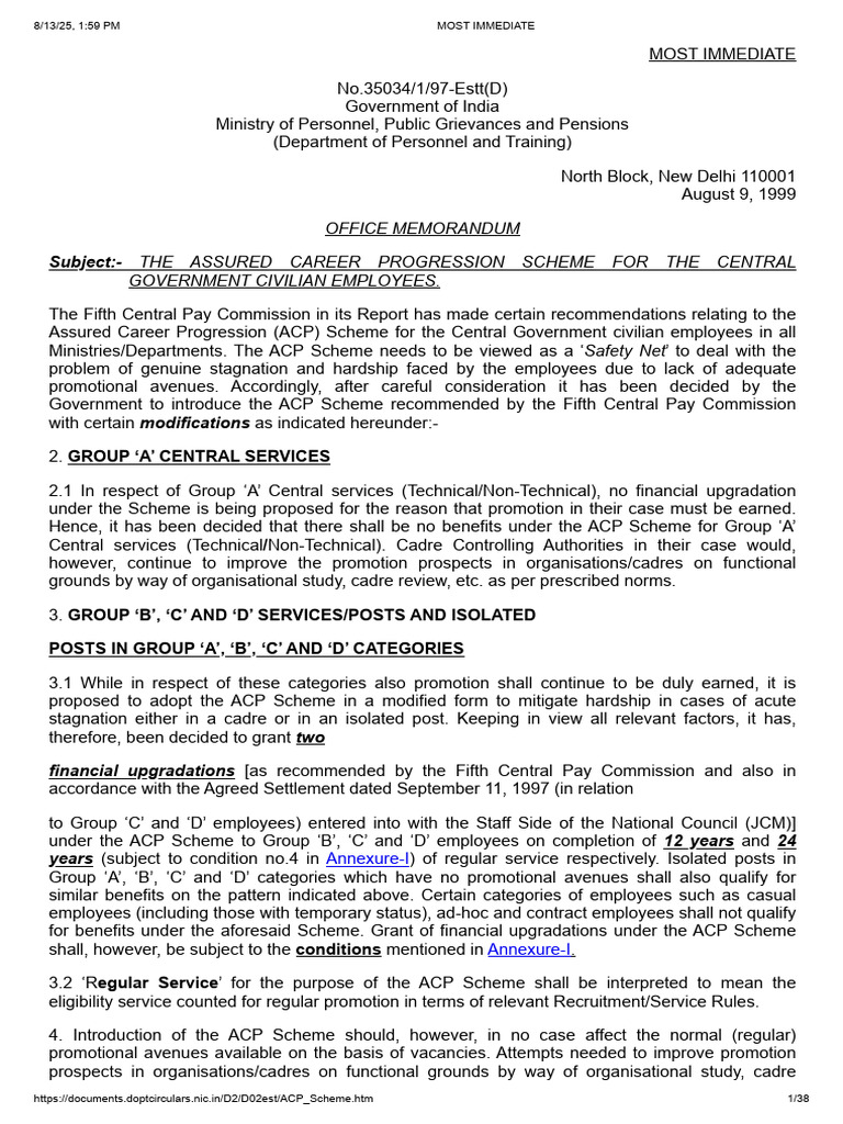 ACP Om | PDF | Government Of India | Government