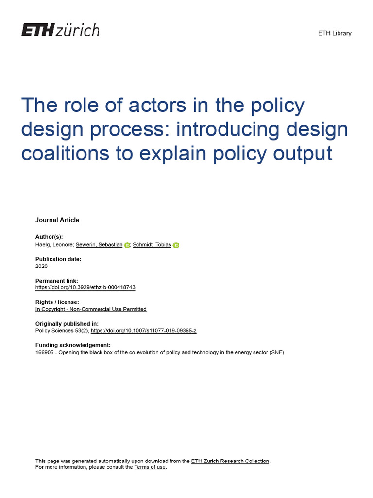 The Role of Actors in the Policy Design Process Introducing g0vffhm3k4 ...