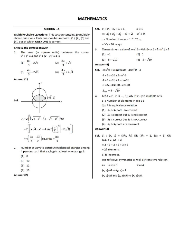 Maths 23 Jan Shift 02 | PDF