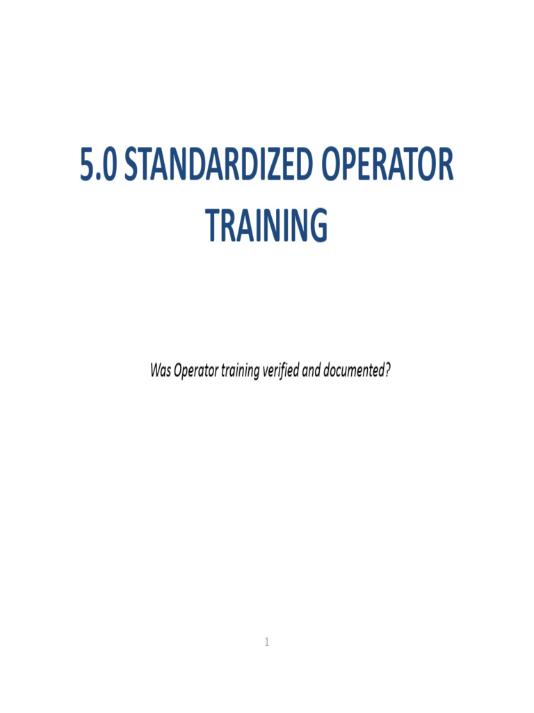 STD Operator TRG | PDF