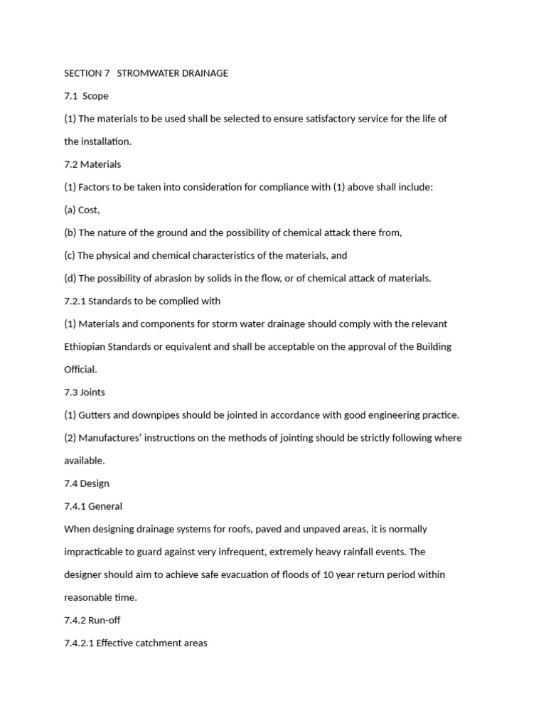 Section 7 Stromwater Drainage | PDF | Drainage Basin | Rain