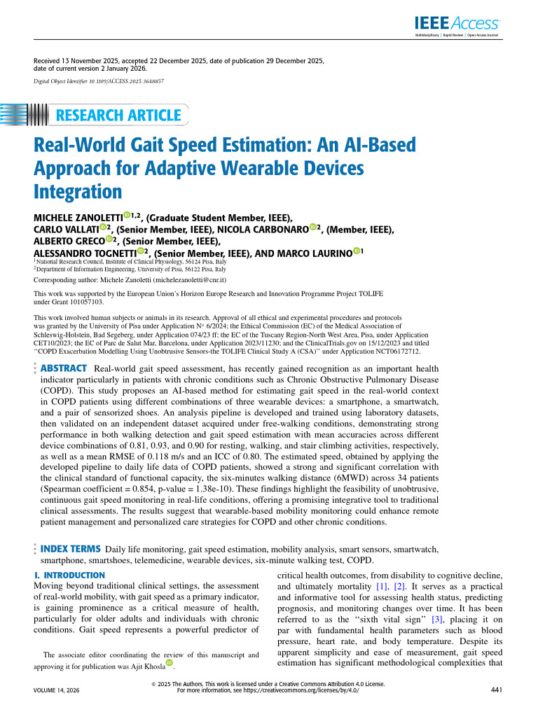 Real-World Gait Speed Estimation an AI-Based Approach for Adaptive ...