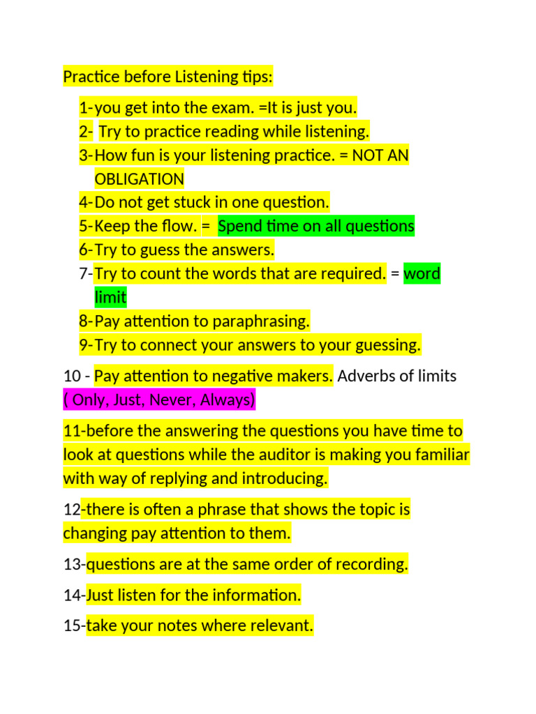 Listening Tips Edited | PDF