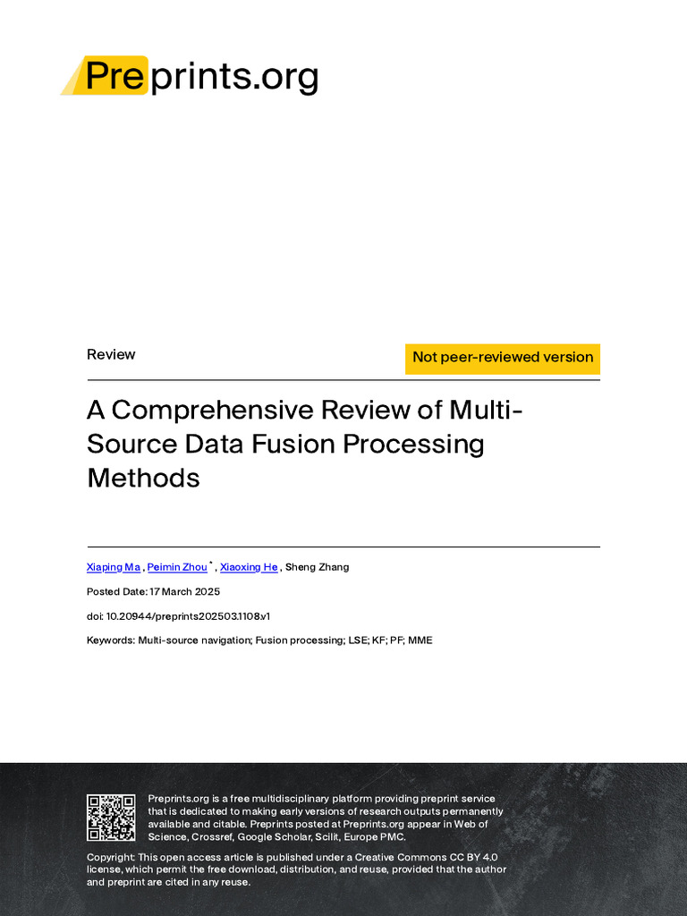 A Comprehensive Review of MultiSource Data Fusion Processing Methods ...