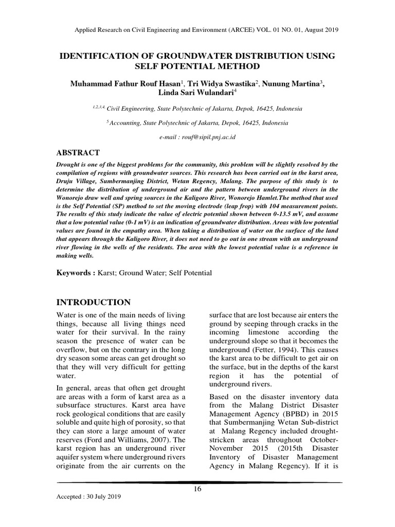 Identification of Groundwater Distributi | PDF | Groundwater | Earth ...
