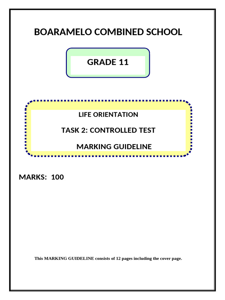 2023 Grade 11 Lo Controlled Test Marking Guideline Term2 | PDF ...