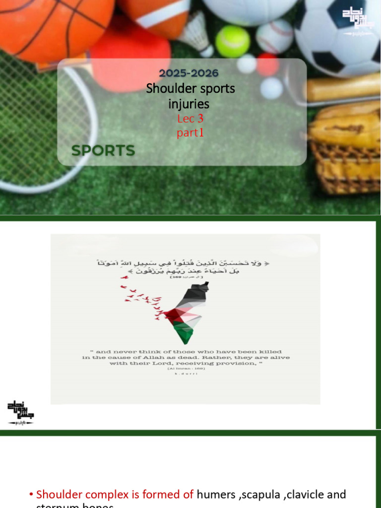 Sports - Injury Lec 3 Part 1 | PDF | Shoulder | Musculoskeletal System