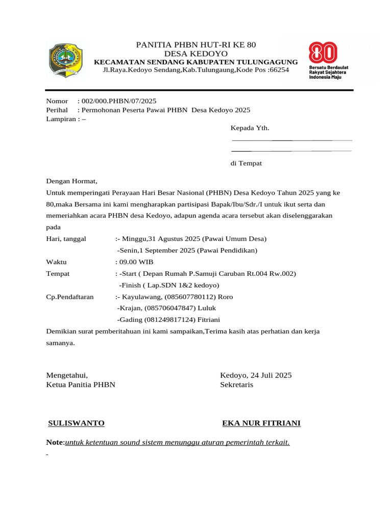 Surat Permohonan PHBN | PDF
