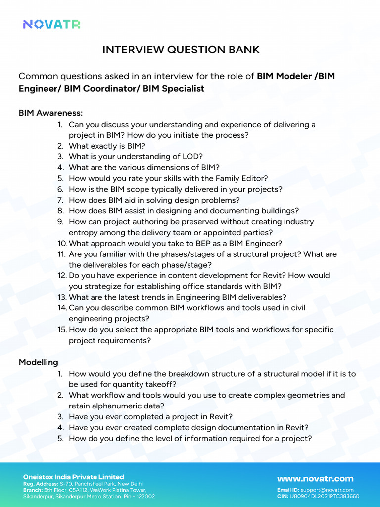Interview+Question+Bank+(2) | PDF | Building Information Modeling ...