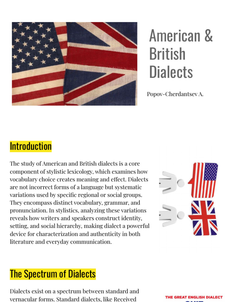 American & British Dialects | PDF | Dialect | Dialectology