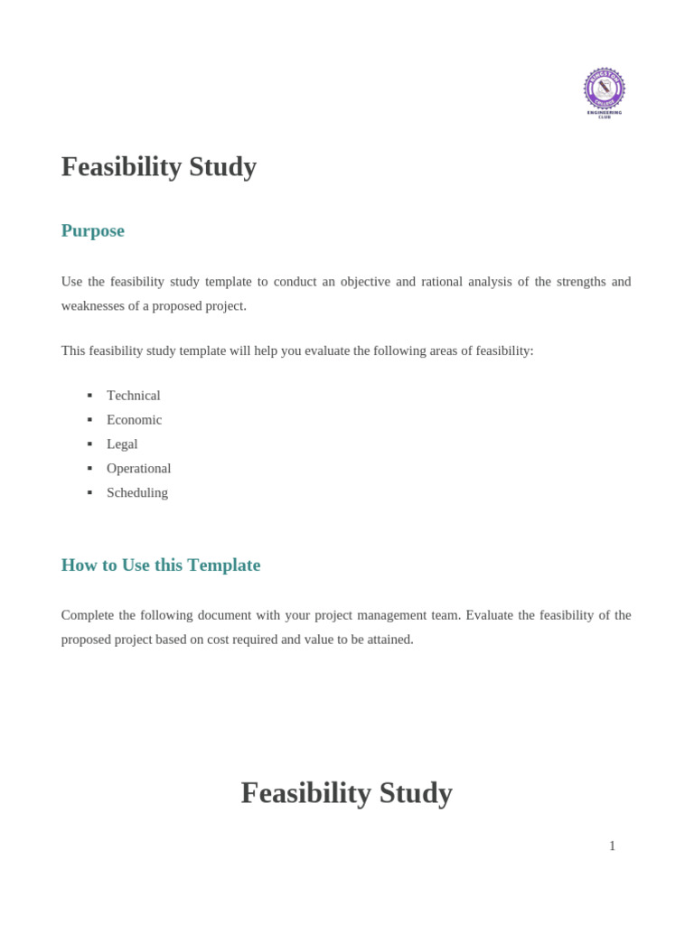 Feasibility Study Template 0 | PDF | Feasibility Study | Net Present Value