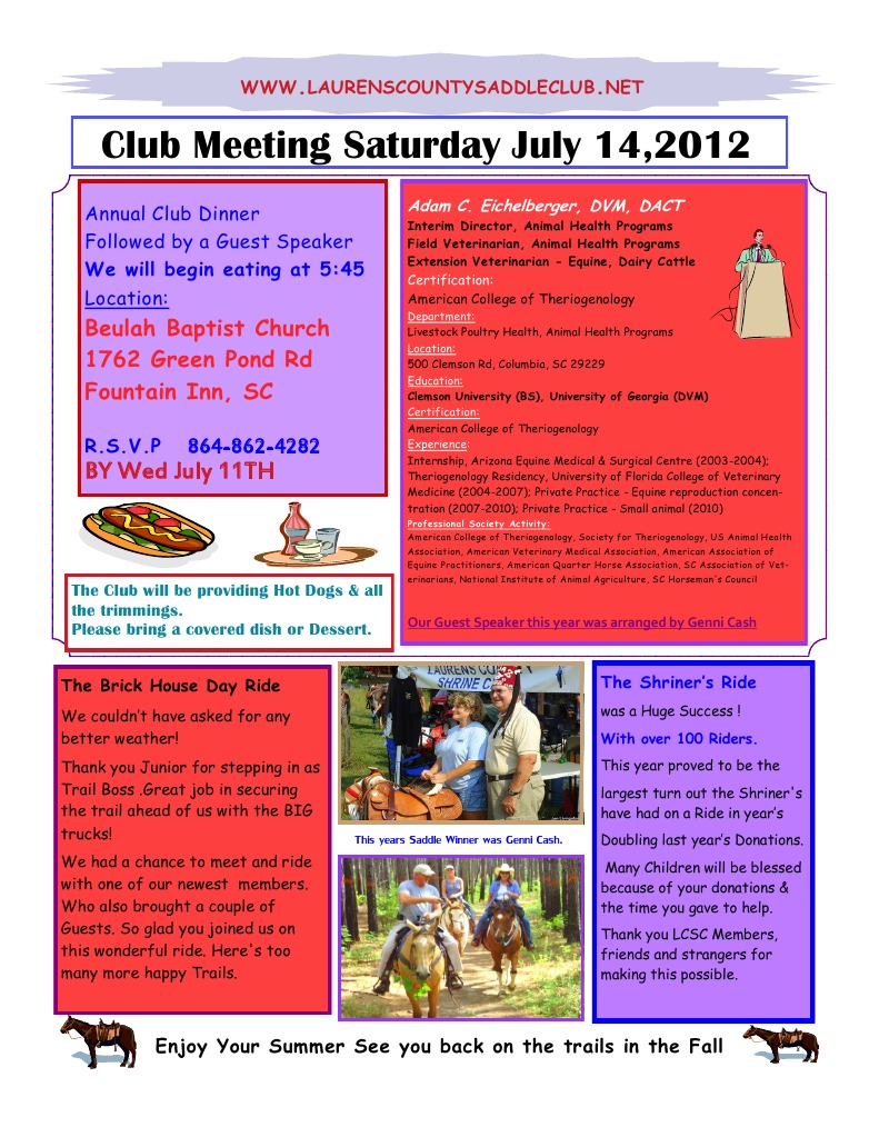 July 2012 Newsletter For Print | PDF | Sports & Recreation | Wellness