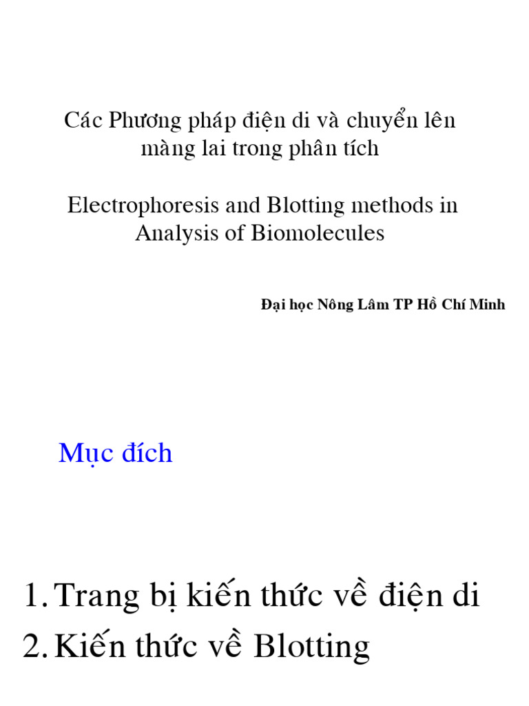 Thiet Bi Va KTCNSH 3 Bis Electrophoresis & Blotting | PDF