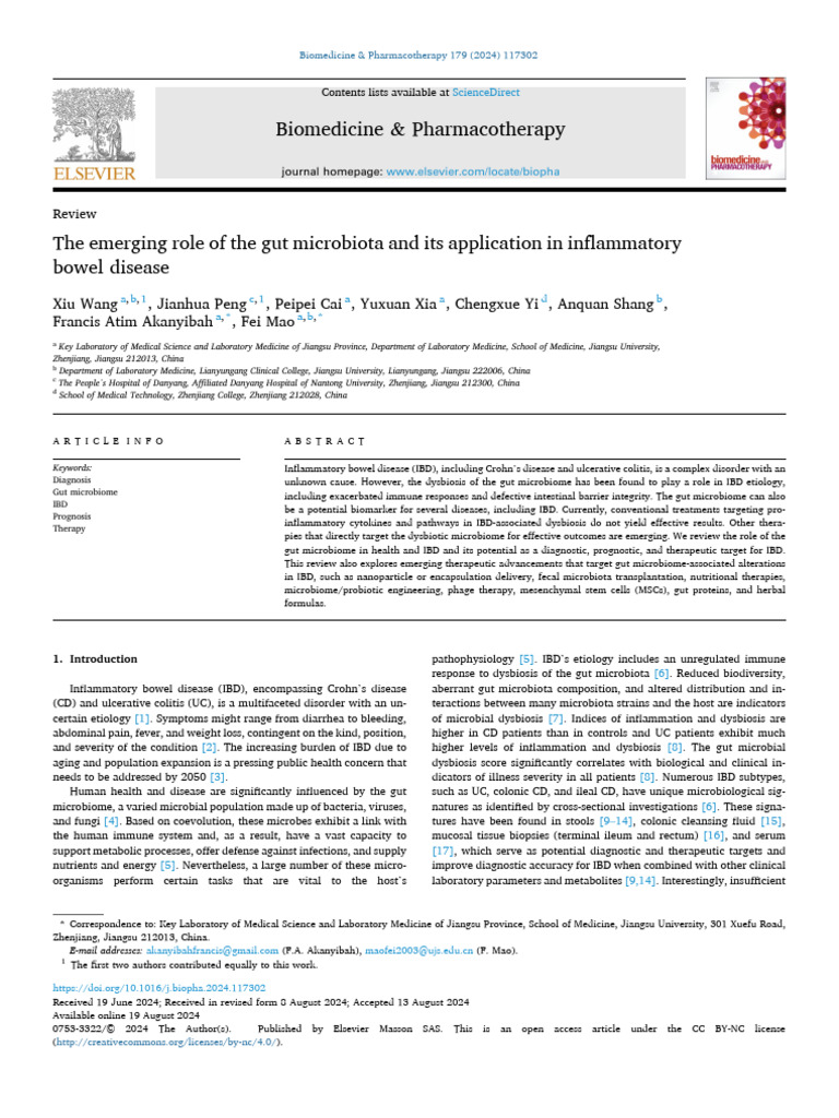 The Emerging Role of the Gut Microbiota and Its Application in ...
