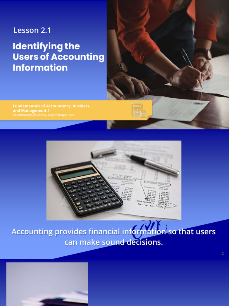 Presentation File 2.1 Identifying The Users of Accounting Information ...