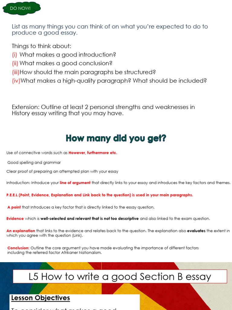 L5 Answering An A Level Question | PDF | Essays | Argument