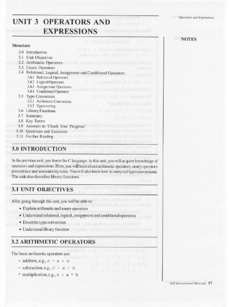 Chapter III - Operators and Expressions | PDF
