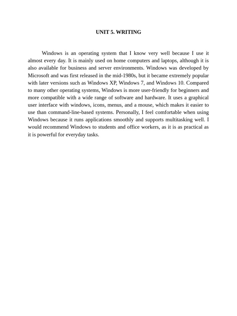 Unit 5. Writing | PDF