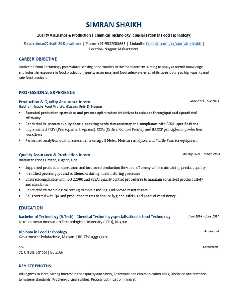 Simran Shaikh Resume Final | PDF | Quality Assurance