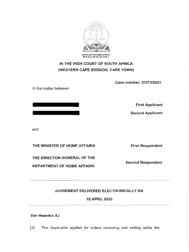 Court Case - Change of Status in SA From ICT Visa 1706007469 | PDF