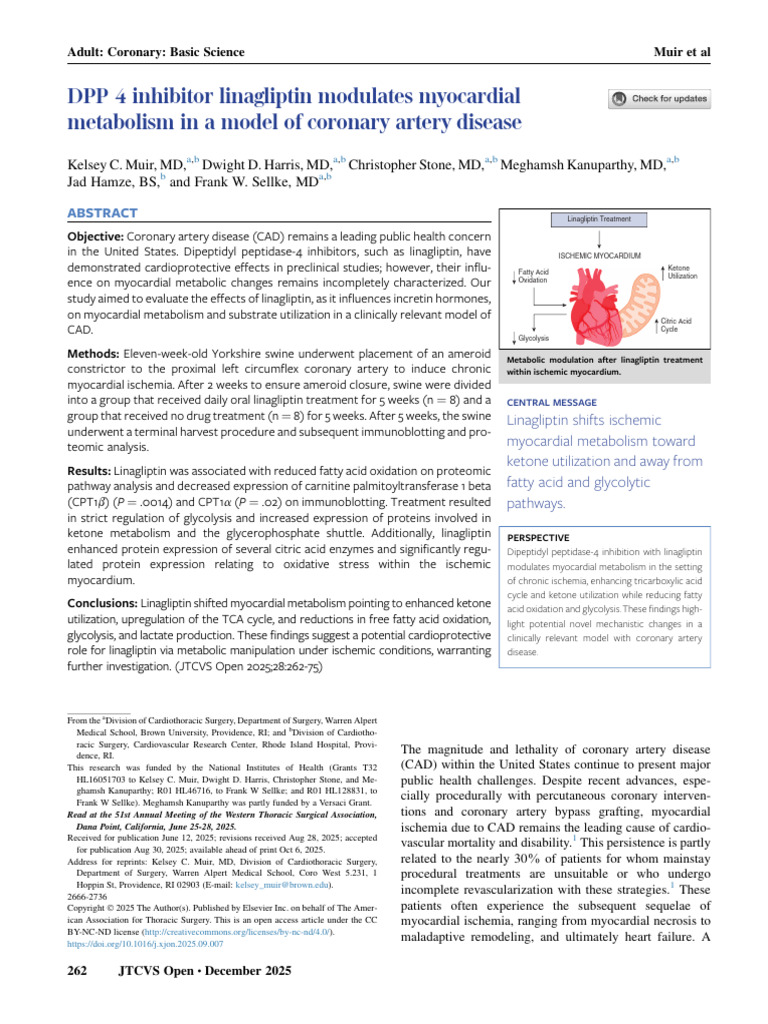 JTCVS Open_2025 Sep 12_28_262-275 | PDF | Coronary Artery Disease ...