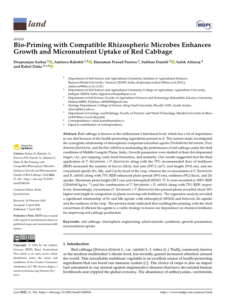 Bio-Priming With Compatible Rhizospheric Microbes | PDF