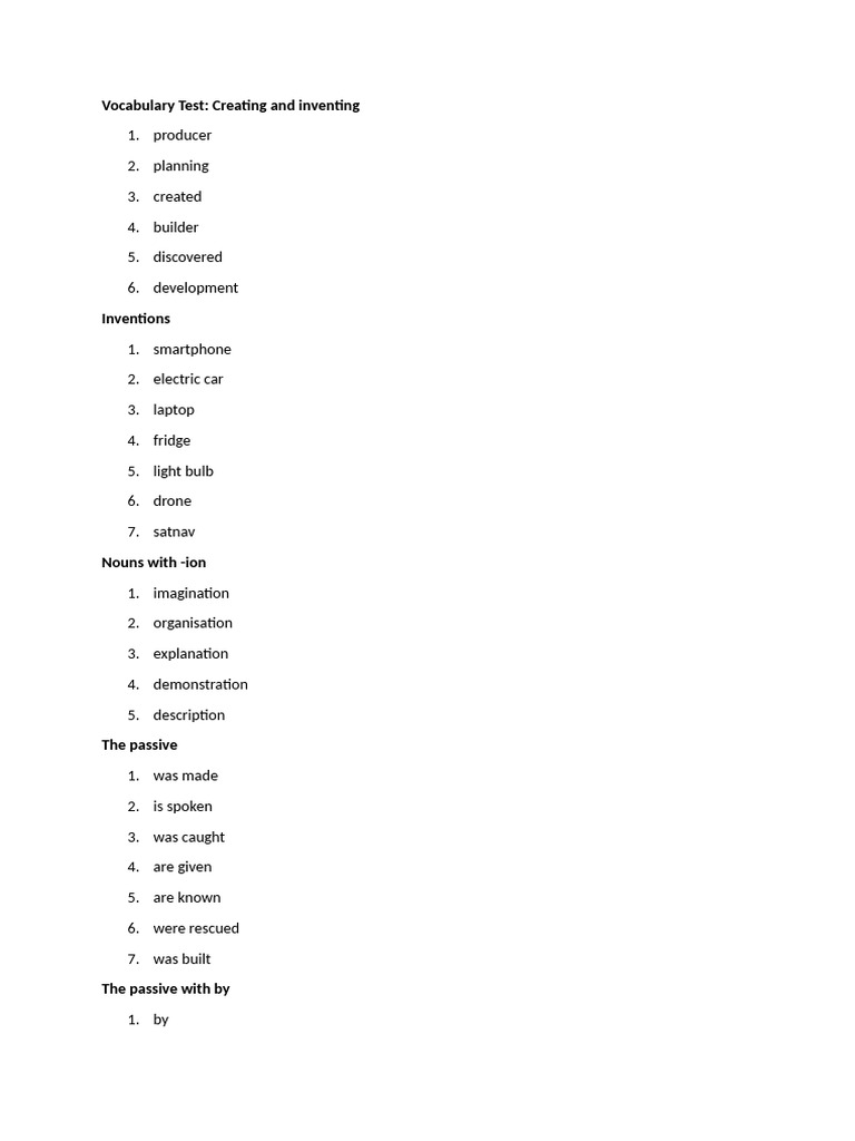Vocabulary Test | PDF