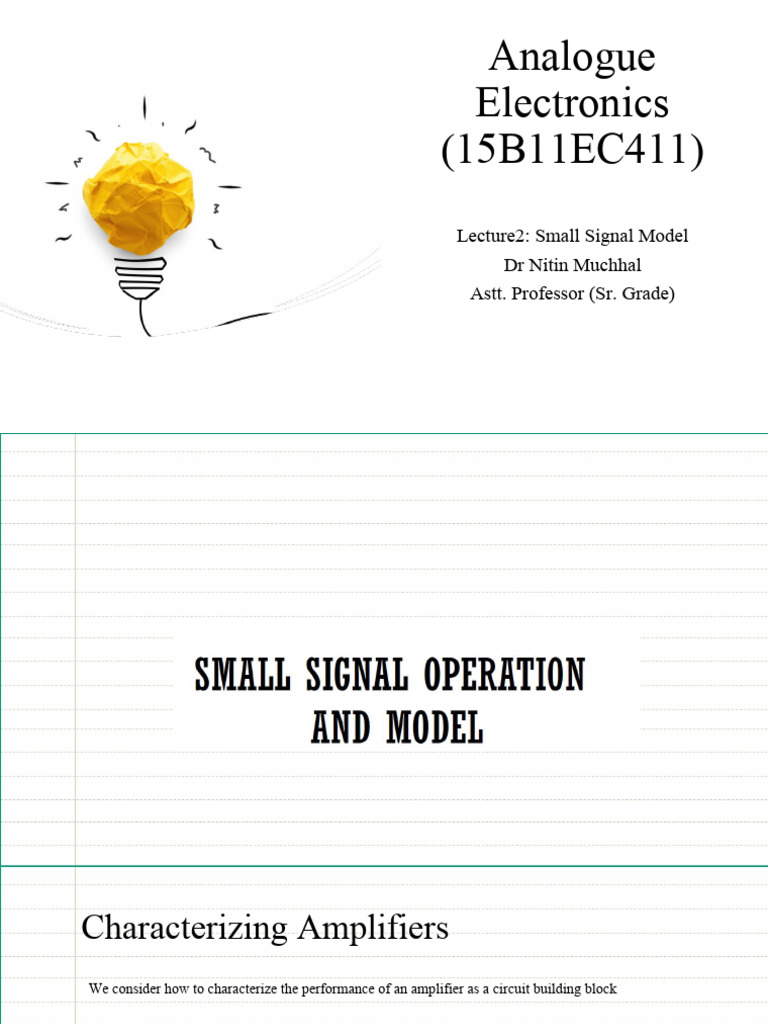 Small Signal Model PPT-LECT2 N 3 1301 | PDF | Amplifier | Bipolar ...
