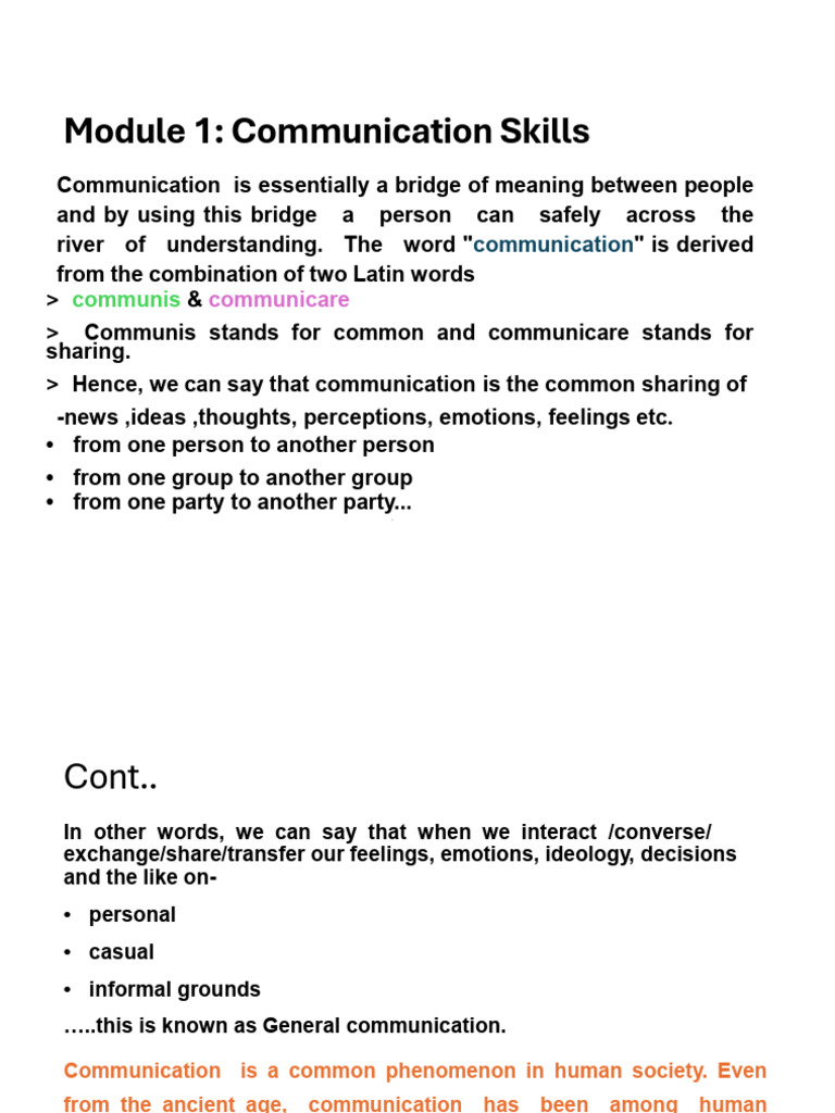 UNIT 1 Professional Communication | PDF | Communication | Nonverbal ...