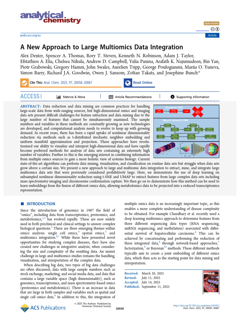 A New Approach To Large Multiomics Data Integration | PDF ...