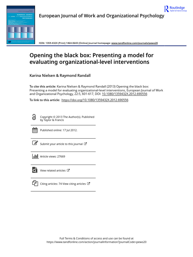Opening The Black Box Presenting A Model For Evaluating Organizational ...
