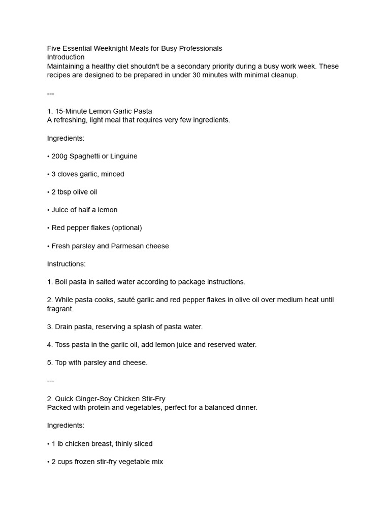 Recipe 1 | PDF