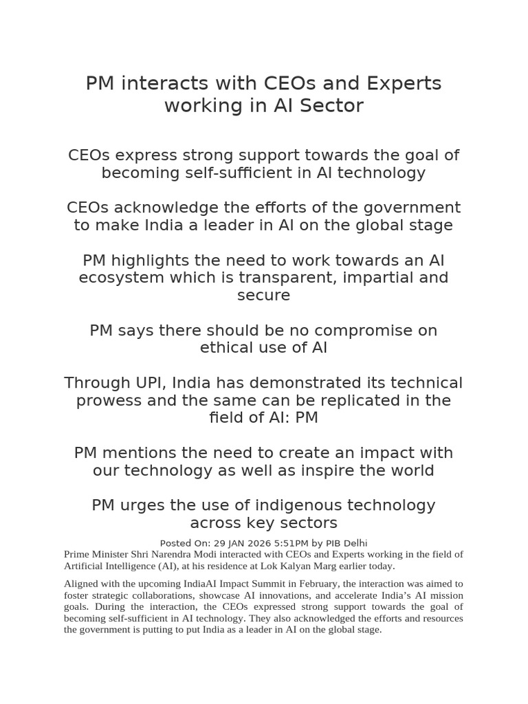 PM With Experts of AI Sector | PDF | Artificial Intelligence ...