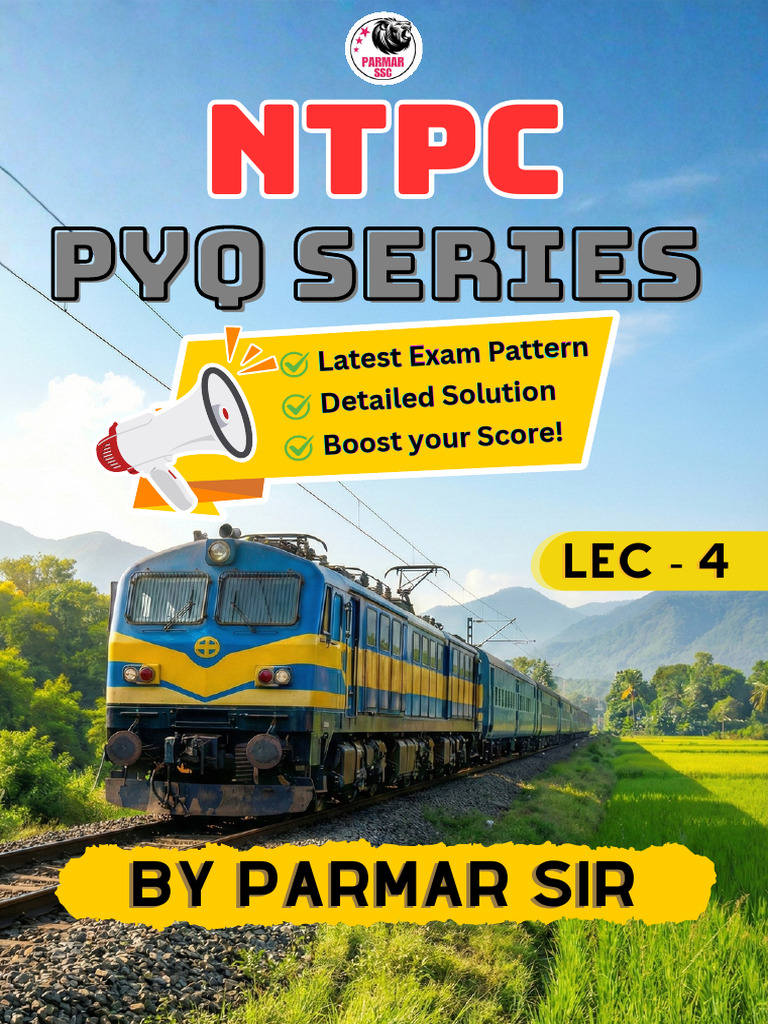 NTPC Pyq Series Lecture 4 - Hindi Notes by Parmar SSC | PDF