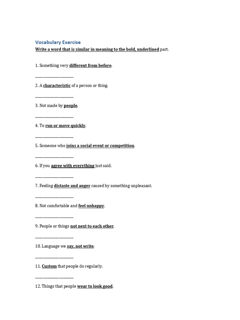 Week6 Vocabulary Exercise | PDF