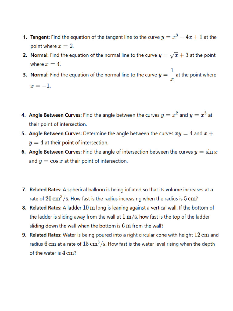 Applications of Derivative | PDF