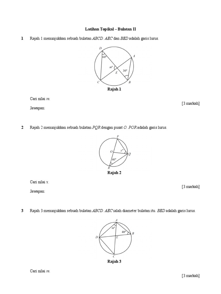 Latihan Matematik Tingkatan 3 Bab 2 Dengan Jawapan  mowmalay