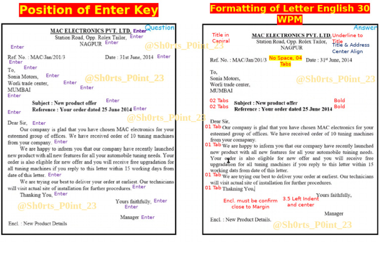 English 30 Letter Format | PDF