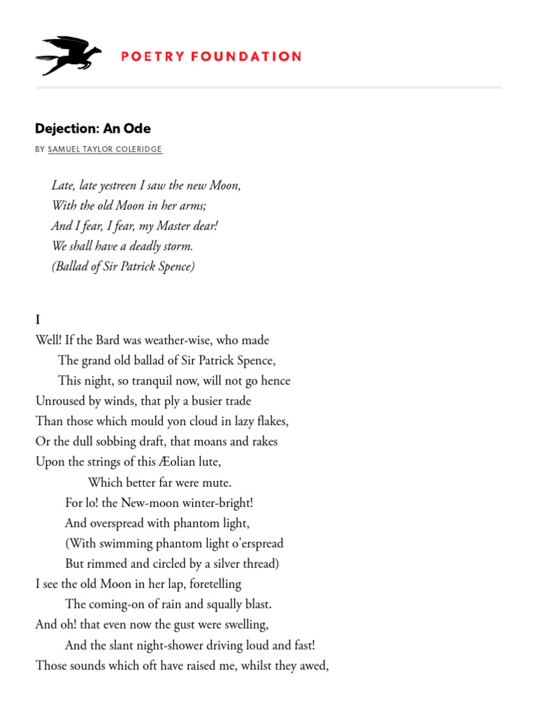 Dejection_ an Ode _ the Poetry Foundation | PDF