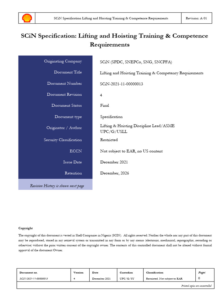 SCIN LH Training and Competence Requirements | PDF | Crane (Machine ...