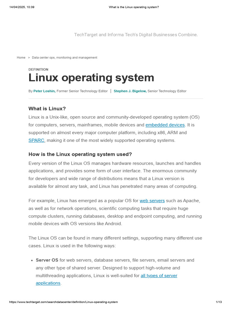 What Is The Linux Operating System | PDF | Linux | Linux Distribution