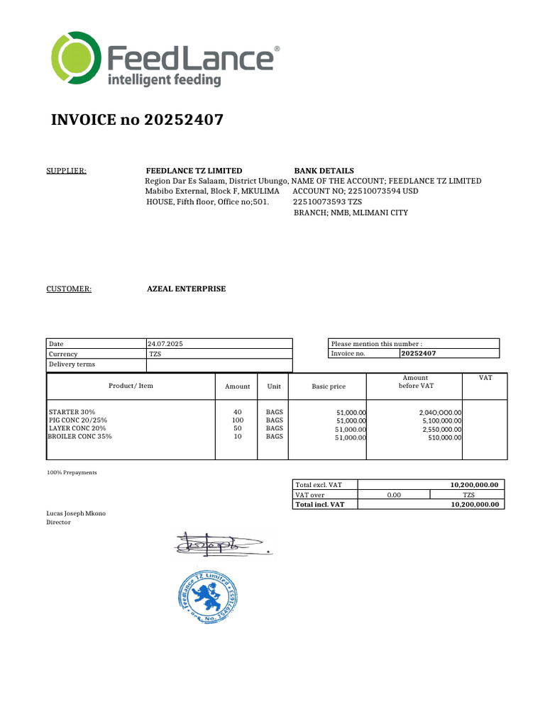 Azeal Invoice | PDF