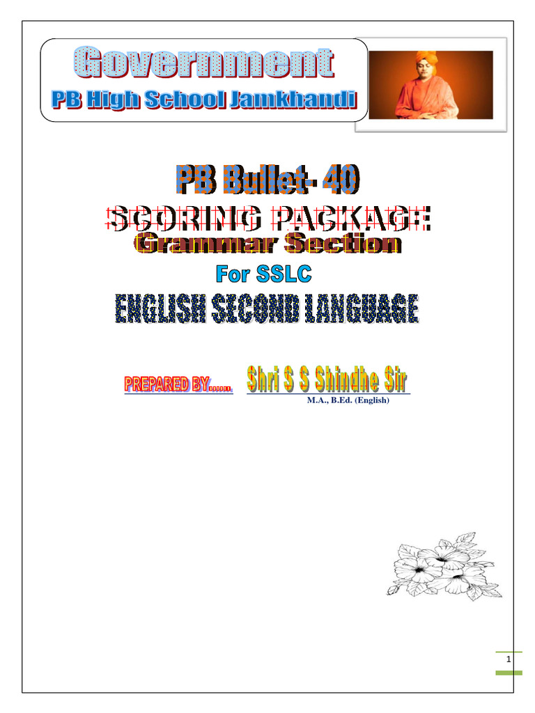 PB Bullet 40 Grammar 2024-25-3 Men | PDF | English Language | Grammar