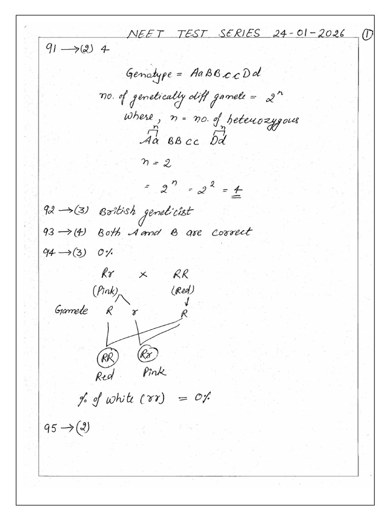 Biology Solution 24-01-2026 | PDF