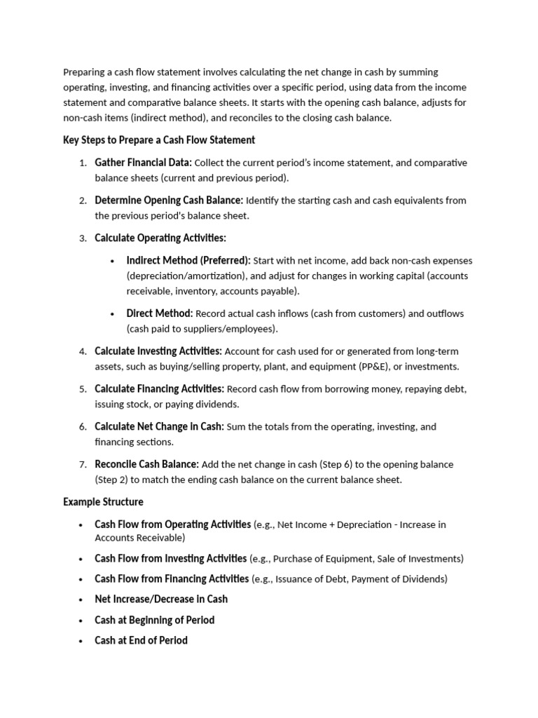 How to Make a Cash Flow Statement | PDF