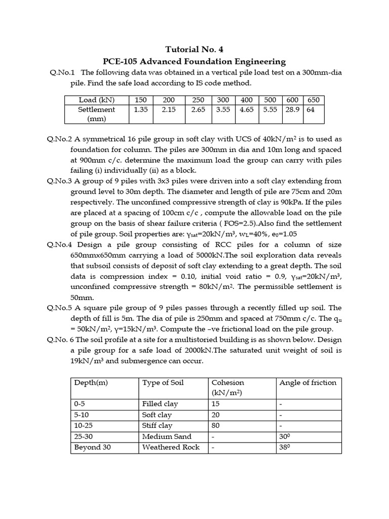 PTE104 Tutorial 4 | PDF | Civil Engineering | Structural Engineering