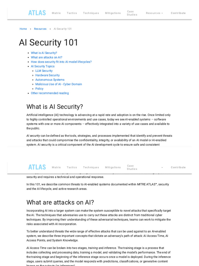 AI Security 101 - MITRE ATLAS™ | PDF | Computer Security | Security