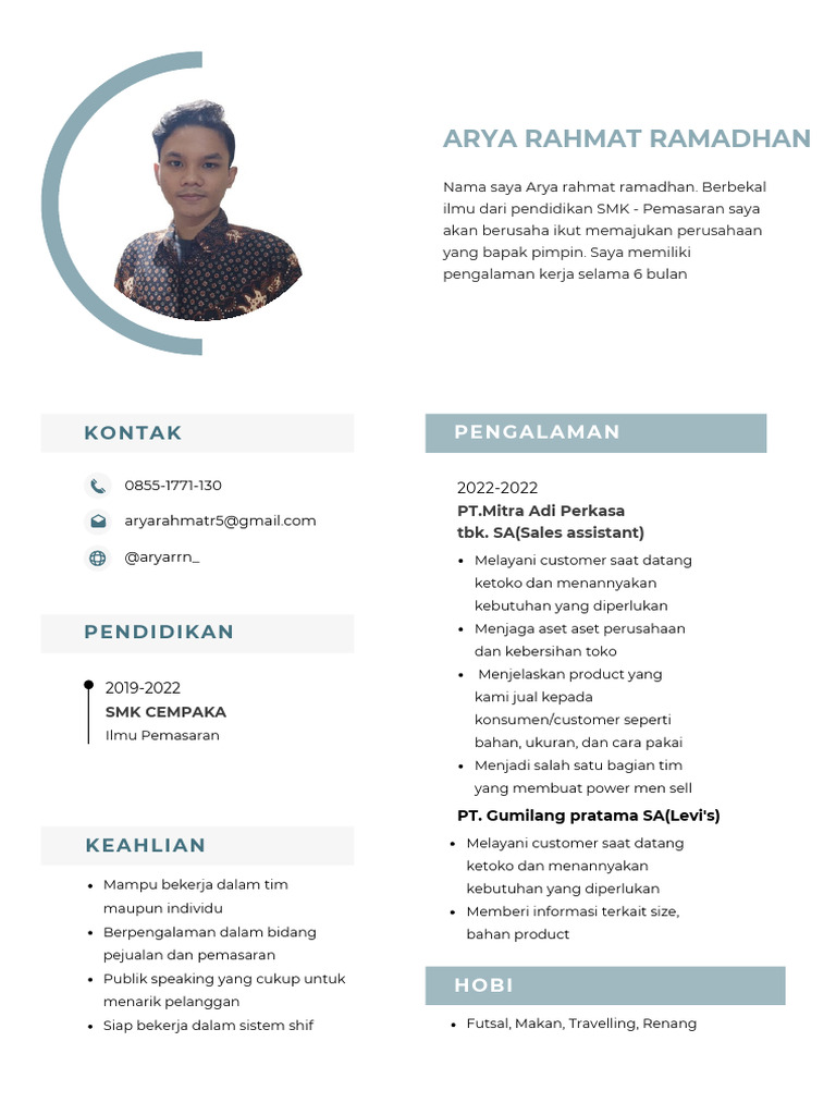 CV Arya Rahmat Ramadhan-Pemasaran | PDF
